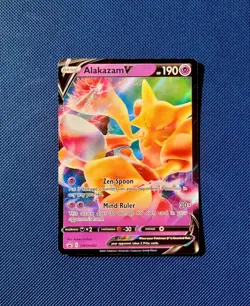 SWSH083 ALAKAZAM V ULTRA RARE BLACK STAR PROMO POKEMON CARD - Image 1