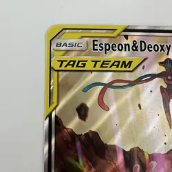 Pokemon Espeon & Deoxys GX Tag Team Jumbo Black Star Promo Card SM240 Holo NM - Image 3