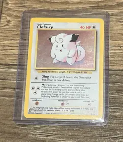 Pokemon TCG Clefairy Base Set Holo Unlimited Rare Card 5/102 - Image 1