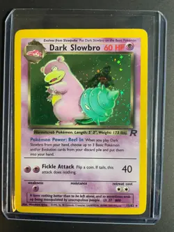 Pokemon '080 DARK Slowbro 12/82 Team Rocket Holo Rare Vintage WOTC 2000 NM - Image 2