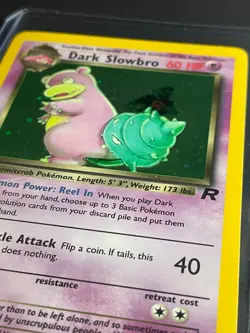 Pokemon '080 DARK Slowbro 12/82 Team Rocket Holo Rare Vintage WOTC 2000 NM - Image 3