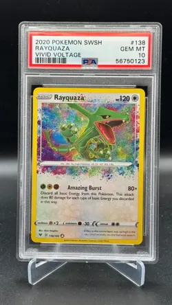 2020 Pokemon Vivid Voltage Rayquaza Amazing Rare #138 PSA 10 GEM MINT - Image 1