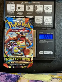 (VERY HEAVY) 32.77g Pokemon TCG Mega Evolution Sleeved Booster Pack SEALED - Image 1