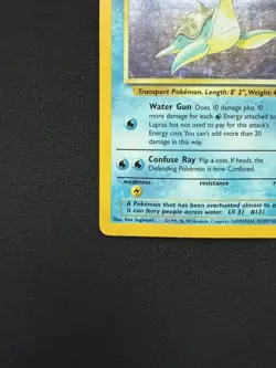 Lapras 10/62- Fossil Unlimited Pokemon Card Holo Rare - DMG - Image 3