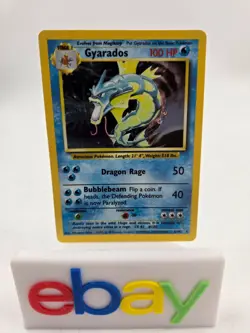1999 Pokemon Set Unlimited Gyarados Rare Holo #6/102 LP - Image 1