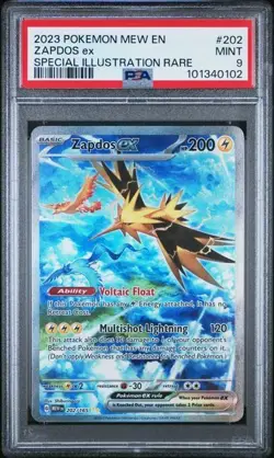 2023 POKEMON MEW EN-151 SPECIAL ILLUSTRATION RARE #202 ZAPDOS EX PSA 9 - Image 1