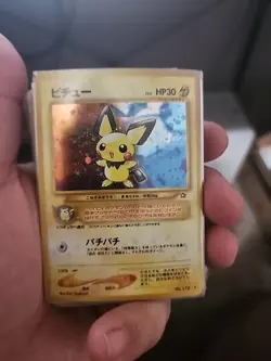 Vintage Pokemon Japanese Pichu Holo Swirl No.172 Neo Genesis Holo Rare NM - Image 1