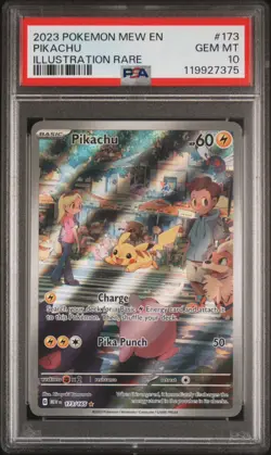 2023 POKEMON MEW EN-151 ILLUSTRATION RARE #173 PIKACHU PSA 10 - Image 1
