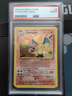 1999 Pokemon Base Set Charizard Holo #4 PSA Graded VG-EX WOTC Vintage - Image 1