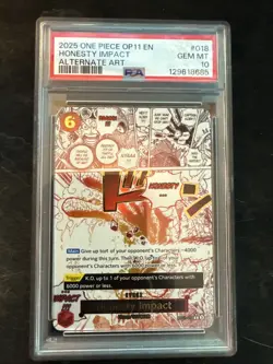 2025 One Piece Op11 EN Honesty Impact Super Rare PSA 10 - Image 1