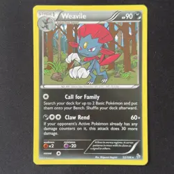 Weavile 52/106 Rare XY Flashfire Pokemon Card 2014 English Non-Holo LP+/NM - Image 1