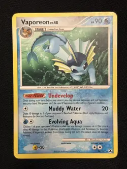Vaporeon 34/111 Non Holo Rare Rising Rivals Heavily Played Pokemon Card - Image 1