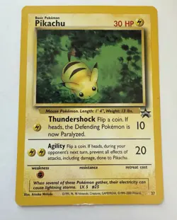 Pikachu #1 and #27 Black Star Promo TCG Rare 1999 Vintage Pokemon Card - Image 4