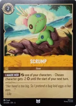 33/204 SCRUMP AZURITE SEA UNCOMMON DISNEY LORCANA CARD - Image 1