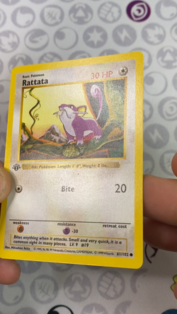 Pokemon - Rattata - 061/102 - 1st Edition - Base Set (Shadowless) - Image 2