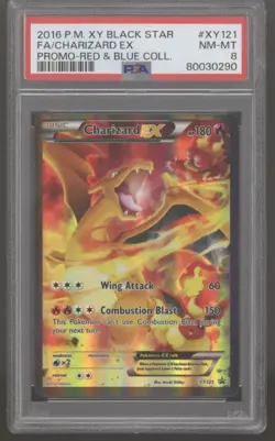 Pokemon Red & Blue Collection Promo Charizard EX XY121 PSA 8 - Image 1