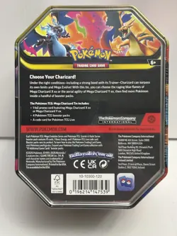 Pokemon TCG Mega Charizard X ex Tin 4 Booster Packs & Charizard Promo Sealed - Image 2