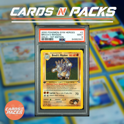 Carte Pokemon Brock's Rhydon Rhinoferos 2/132 HOLO Gym Challenge PSA 9 MINT 🇬🇧 - Image 1