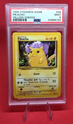 Pokemon Pikachu Yellow Cheeks Base Set 1999 PSA 9, Game 58/102 - VINTAGE - Image 1