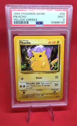 Pokemon Pikachu Yellow Cheeks Base Set 1999 PSA 9, Game 58/102 - VINTAGE - Image 2