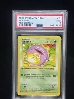 Koffing #51 1st Edition Base Set 1999 Pokemon Game PSA 9 🍃 - Image 1