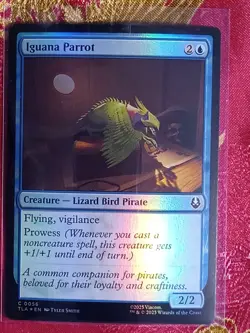 FOIL Iguana Parrot Avatar: The Last Airbender Magic The Gathering MTG Blue card - Image 1