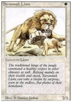 MTG Savannah Lions, Revised Edition, Heavily Played, English - Image 1