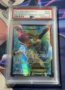 Pokemon Keldeo EX Full Art 142/149 Black & White Boundaries Crossed PSA 9 POP 94 - Image 1