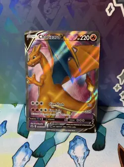 Pokemon TCG Charizard v SWSH050 Black Star Promo Full Art Near Mint Condition - Image 1