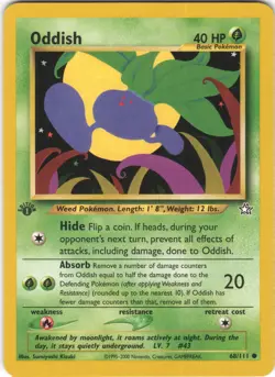 Oddish 1st Ed 68/111 Common Neo Genesis Pokemon LP - Image 1