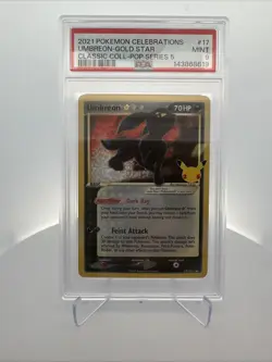 Pokemon TCG Umbreon 17/17 Gold Star Celebrations Classic Collection PSA 9 - Image 1