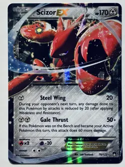 Scizor-EX 76/122 XY BREAKpoint Ultra Rare Holo Pokemon Card NEAR MINT - Image 1