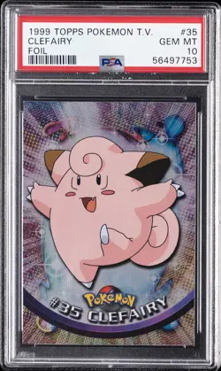 1999 TOPPS POKEMON TV FOIL #35 CLEFAIRY PSA 10 - Image 1