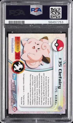 1999 TOPPS POKEMON TV FOIL #35 CLEFAIRY PSA 10 - Image 2