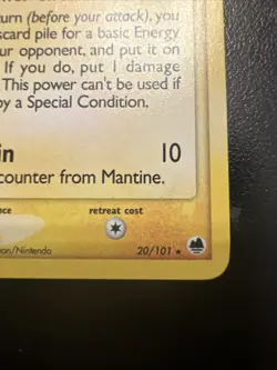 Mantine 20/101 EX Dragon Frontiers Stamped Reverse Holo Pokemon Card NM - Image 4