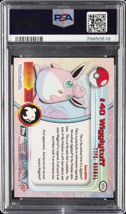 1999 TOPPS POKEMON TV FOIL #40 WIGGLYTUFF PSA 10 - Image 2