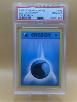 1999 Pokemon Shadowless 1st Edition Base Set Water Energy #102 PSA Gem Mint 10 - Image 1