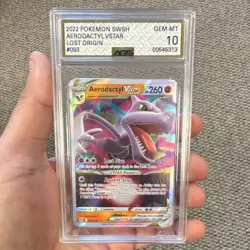 Pokemon TCG Lost Origin Aerodactyl VSTAR Ultra Rare Holo 093/196 AGS 10 - Image 1