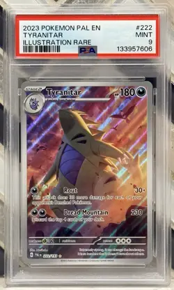 Tyranitar Illustration Rare #222 PSA9 2023 Paldea Evolved Pokemon TCG - Image 1