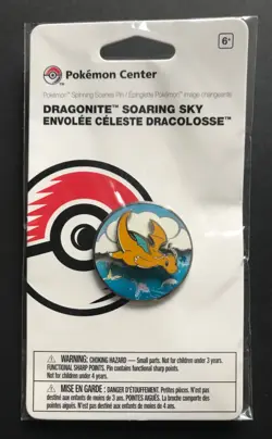 Dragonite Soaring Sky Spinning Pin Scenes Pokemon Centre Badge Metal 2022 NEW - Image 1