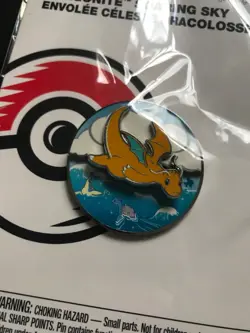Dragonite Soaring Sky Spinning Pin Scenes Pokemon Centre Badge Metal 2022 NEW - Image 3