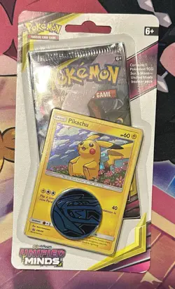 Pokemon Sun & Moon Unified Minds Checklane Blister w/ Pikachu Promo Sealed - Image 1