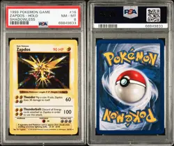 1999 Pokemon Game Zapdos Holo PSA 8 Shadowless Mint 16/102 Unlimited Base Set 16 - Image 1