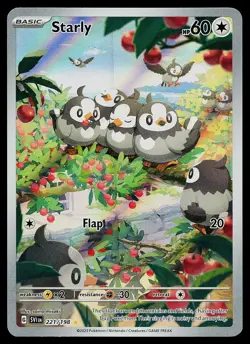 Pokemon Card - Starly Scarlet & Violet Base Set 221/198 Holo Illustration Rare - Image 1