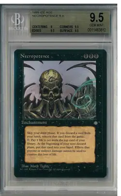 MTG Magic the Gathering Ice Age Necropotence BGS 9.5 NM (9,9.5,9.5,9.5) PSA CGC - Image 1