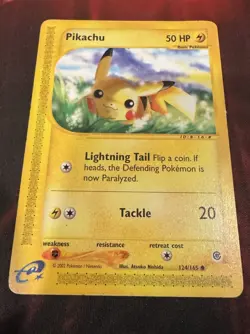 Pikachu 124/165 Expedition Pokemon HP Played - Image 1
