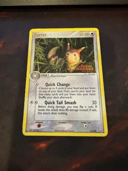 Furret 22/109 Team Rocket Returns Reverse Holo Pokemon Stamped HP and pen Ink - Image 1