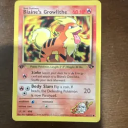 Pokemon TCG Blaine's Growlithe Gym Challenge 62/132 Basic 60 HP Regular English - Image 1