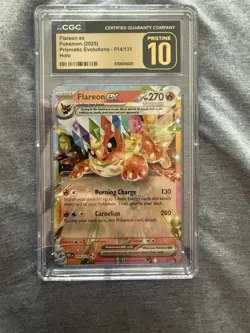 Pokemon Flareon ex 014/131 Sv: Prismatic Evolutions Holo Double Rare CGC 10 - Image 1
