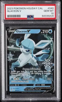 2023 POKEMON HOLIDAY CALENDAR #040 GLACEON V PSA 10 - Image 1